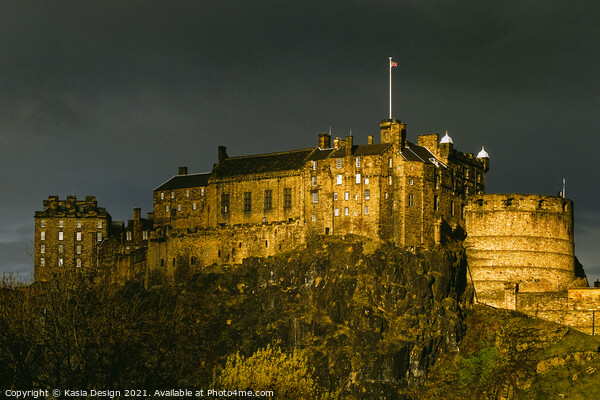 Edinburgh Castle in November Light Picture Board by Kasia Design