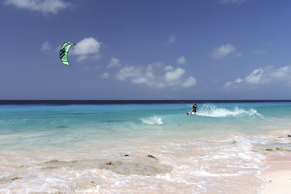 Bonaire: Kite Surfing at Atlantis Beach Picture Board by Kasia Design