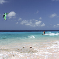 Buy canvas prints of Bonaire: Kite Surfing at Atlantis Beach by Kasia Design