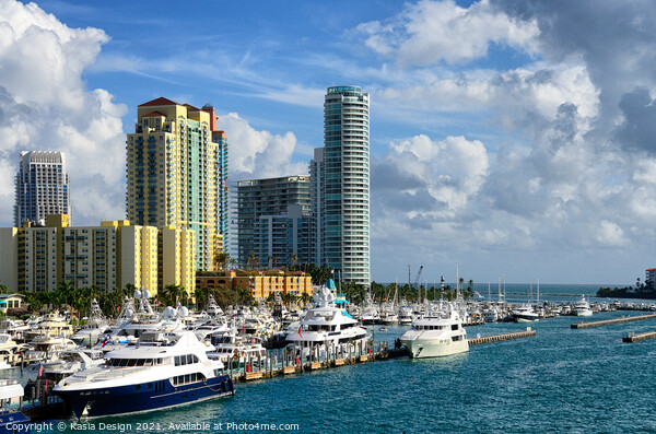 Miami Beach Marina Picture Board by Kasia Design