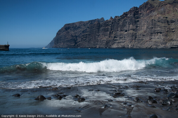 Los Gigantes Beach and Cliffs, Tenerife, Spain Picture Board by Kasia Design