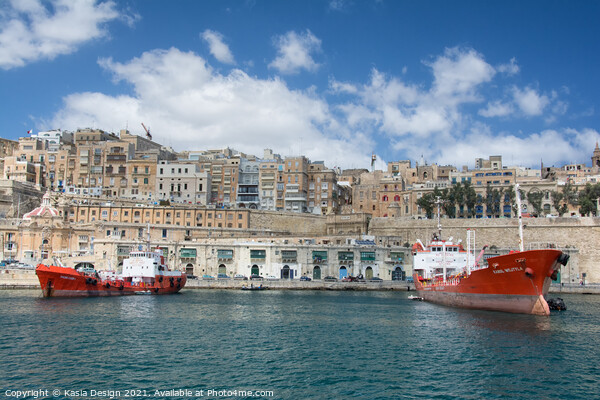 Valletta from the Grand Harbour, Malta Picture Board by Kasia Design