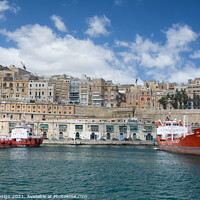Buy canvas prints of Valletta from the Grand Harbour, Malta by Kasia Design