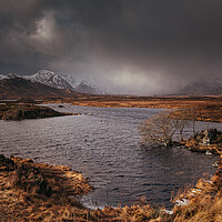 Buy canvas prints of Snow showers on Rannoch Moor by Clive Ashton