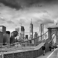 Buy canvas prints of Brooklyn Bridge looking towards Manhattan by Clive Ashton