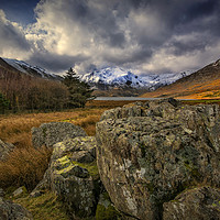 Buy canvas prints of Looking down the Ogwen valley by Clive Ashton