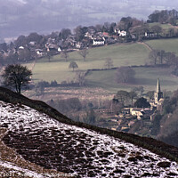 Buy canvas prints of Hathersage and St Michael and all Angels Church by Chris Drabble