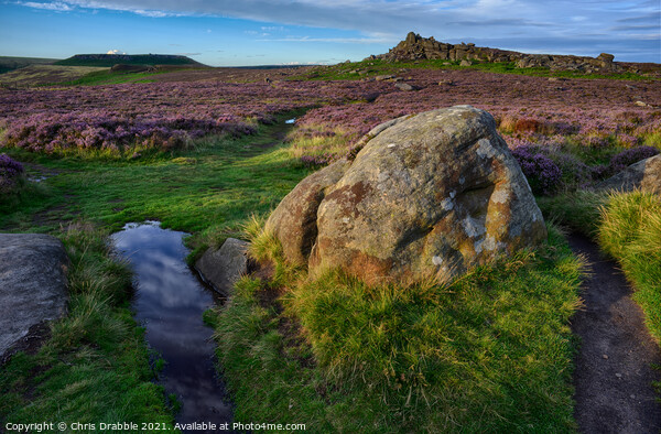 Higger Tor and Over Owler Tor at last light Picture Board by Chris Drabble