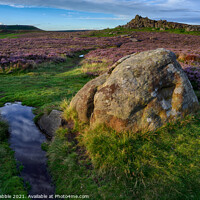 Buy canvas prints of Higger Tor and Over Owler Tor at last light by Chris Drabble