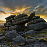 Buy canvas prints of Higger Tor at sunset by Chris Drabble