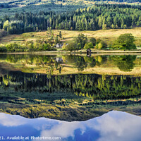 Buy canvas prints of Autumn reflections, Loch Lubnaig by Chris Drabble