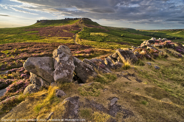 Higger Tor taken from defensive wall of Carl Wark Picture Board by Chris Drabble