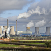 Buy canvas prints of Leverton Windmill and West Burton Power Station by Chris Drabble