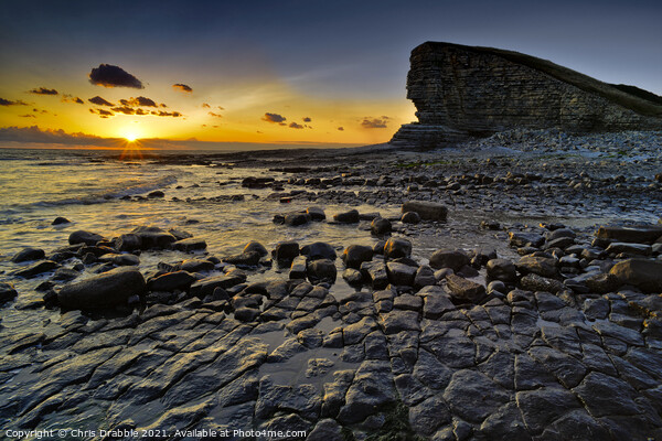 Nash Point, at low tide Picture Board by Chris Drabble