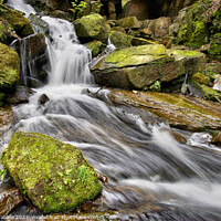Buy canvas prints of Lumsdale waterfall by Chris Drabble
