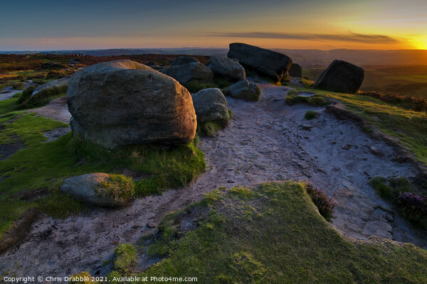 Higger Tor at sunset Picture Board by Chris Drabble