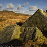 Buy canvas prints of Higger Tor and Carl Wark from Burbage Edge by Chris Drabble