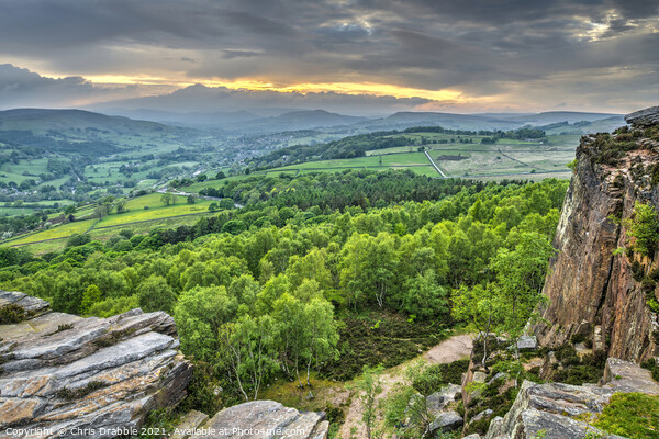 At Millstone Edge at sunset Picture Board by Chris Drabble