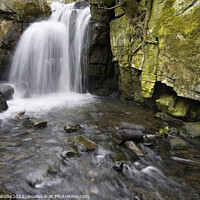 Buy canvas prints of Lumsdale upper falls by Chris Drabble