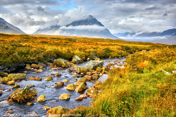 Buchaille Etive Mor in the light of dawn Picture Board by Chris Drabble