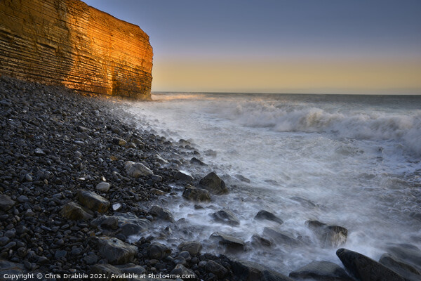 Nash Point sunset Picture Board by Chris Drabble