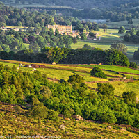 Buy canvas prints of Chatsworth House from Curbar Edge by Chris Drabble