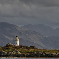 Buy canvas prints of Dark clouds over Isleornsay Lighthouse by Chris Drabble