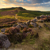 Buy canvas prints of Higger Tor from Carl Wark in last light by Chris Drabble