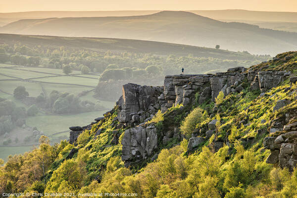 Curbar Edge Sunset Picture Board by Chris Drabble
