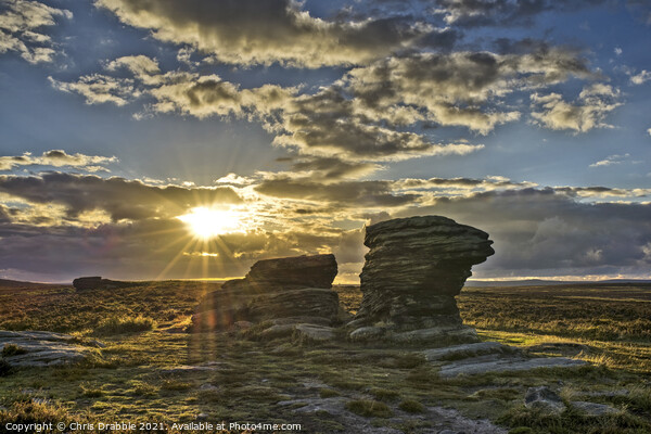 The Ox Stones caught in evening light Picture Board by Chris Drabble