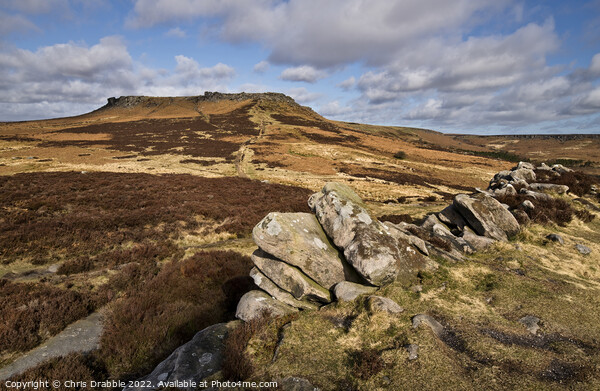 Looking over to Higger Tor from Carl Wark Picture Board by Chris Drabble