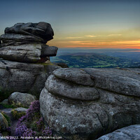 Buy canvas prints of Over Owler Tor at last light. by Chris Drabble