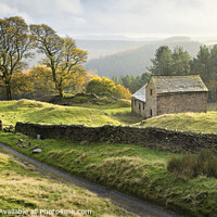 Buy canvas prints of Autumn light at Bell Hagg Barn by Chris Drabble