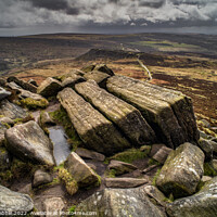 Buy canvas prints of Higger Tor under heavy clouds by Chris Drabble