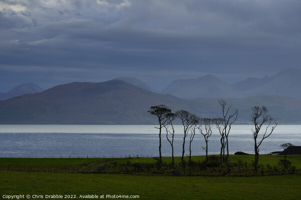 Winter light on Raasay Picture Board by Chris Drabble