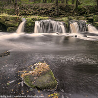 Buy canvas prints of Yorkshire Bridge Waterfall by Chris Drabble