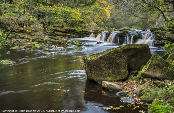 Yorkshire Bridge Waterfall Picture Board by Chris Drabble