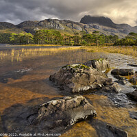 Buy canvas prints of Slioch and Loch Maree in light by Chris Drabble