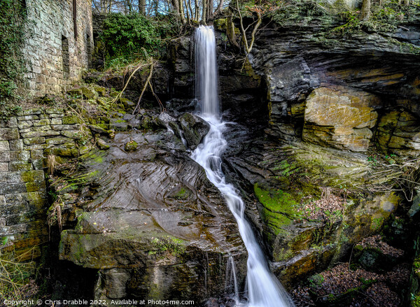 The Cornmill waterfall, Lumsdale Picture Board by Chris Drabble