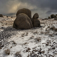 Buy canvas prints of The Snail Stone in Winter by Chris Drabble