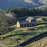 Buy canvas prints of Winter light at Bell Hagg Barn by Chris Drabble
