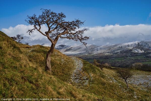 Edale during a flurry of snow Picture Board by Chris Drabble