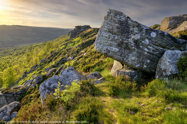 Last light at Curbar Edge Picture Board by Chris Drabble