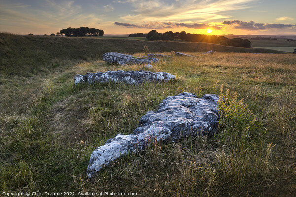 Arbor Low sunset Picture Board by Chris Drabble