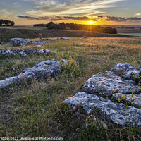 Buy canvas prints of Arbor Low sunset by Chris Drabble
