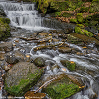 Buy canvas prints of Lumsdale Waterfall (1) by Chris Drabble