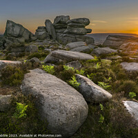 Buy canvas prints of Over Owler Tor at sunset (5) by Chris Drabble