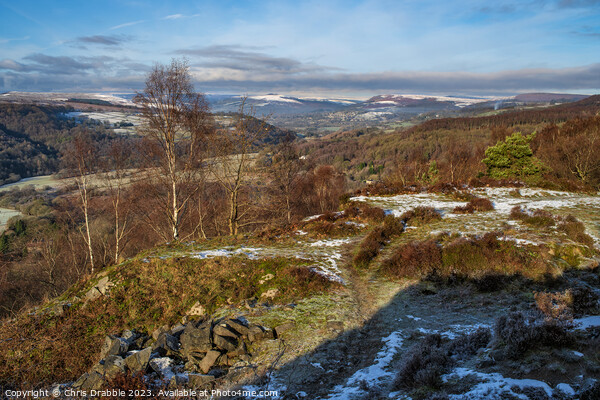 The view north from Tumbling Hill Quarry in Winter Picture Board by Chris Drabble