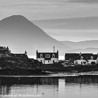 Buy canvas prints of Aird-Dhubh from Camusterrach (monochrome) by Chris Drabble