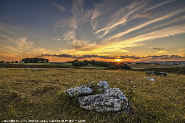 Arbor Low sunset (1) Picture Board by Chris Drabble